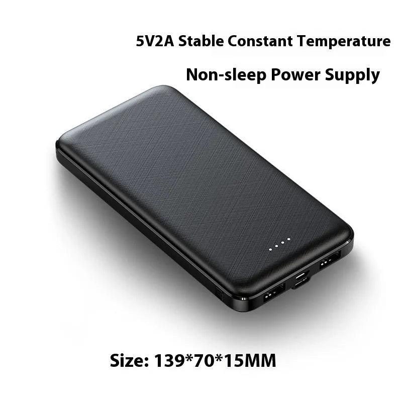 20000 mAh plastic-shell power bank with multi-U port output, black colour, 139x70x15mm