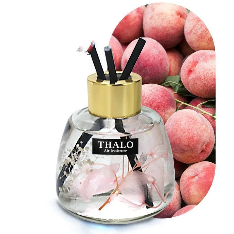 Glass bottle car perfume ornament for loose incense, available in six scent colours.
