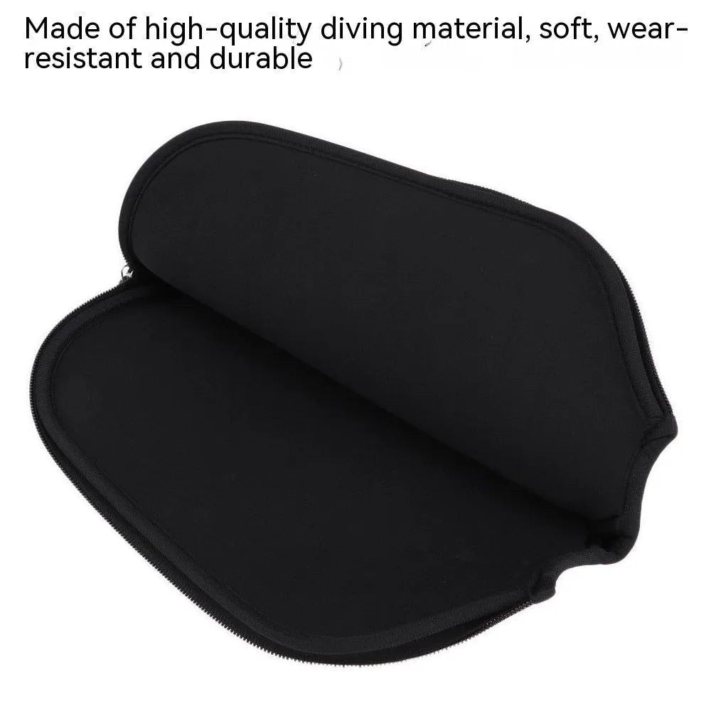 Black neoprene protective sleeve for table tennis rackets and fitness equipment
