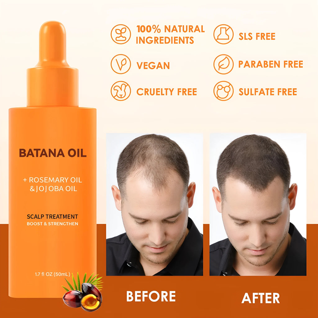 Batana hair care oil 60ml white bottle for dry hair and scalp care