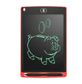 LCD drawing tablet with plastic stylus on colour screen showing child's drawing