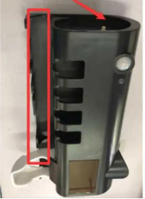 Black smart UV toothbrush steriliser with automatic toothpaste squeezer mounted on bathroom wall