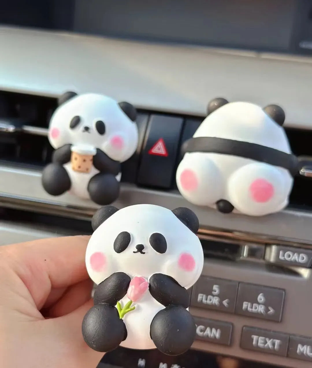 Panda car vent perfume clip air freshener decoration in three style variations