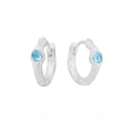 Women's geometric round ear clip in burnt silver 925 silver jewellery