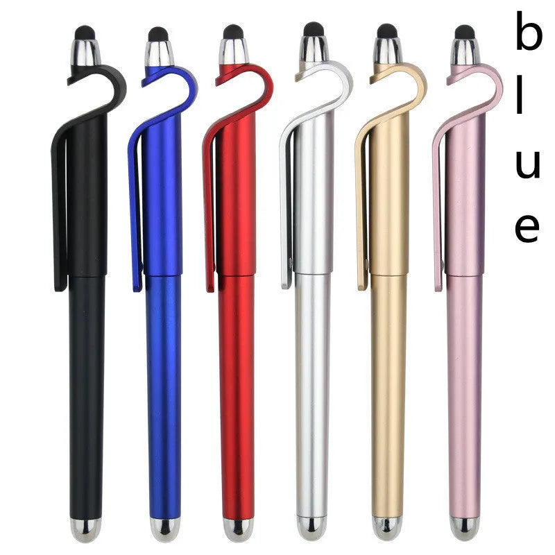Black multifunctional mobile phone holder touch screen pen with 0.5mm tip and integrated stand function
