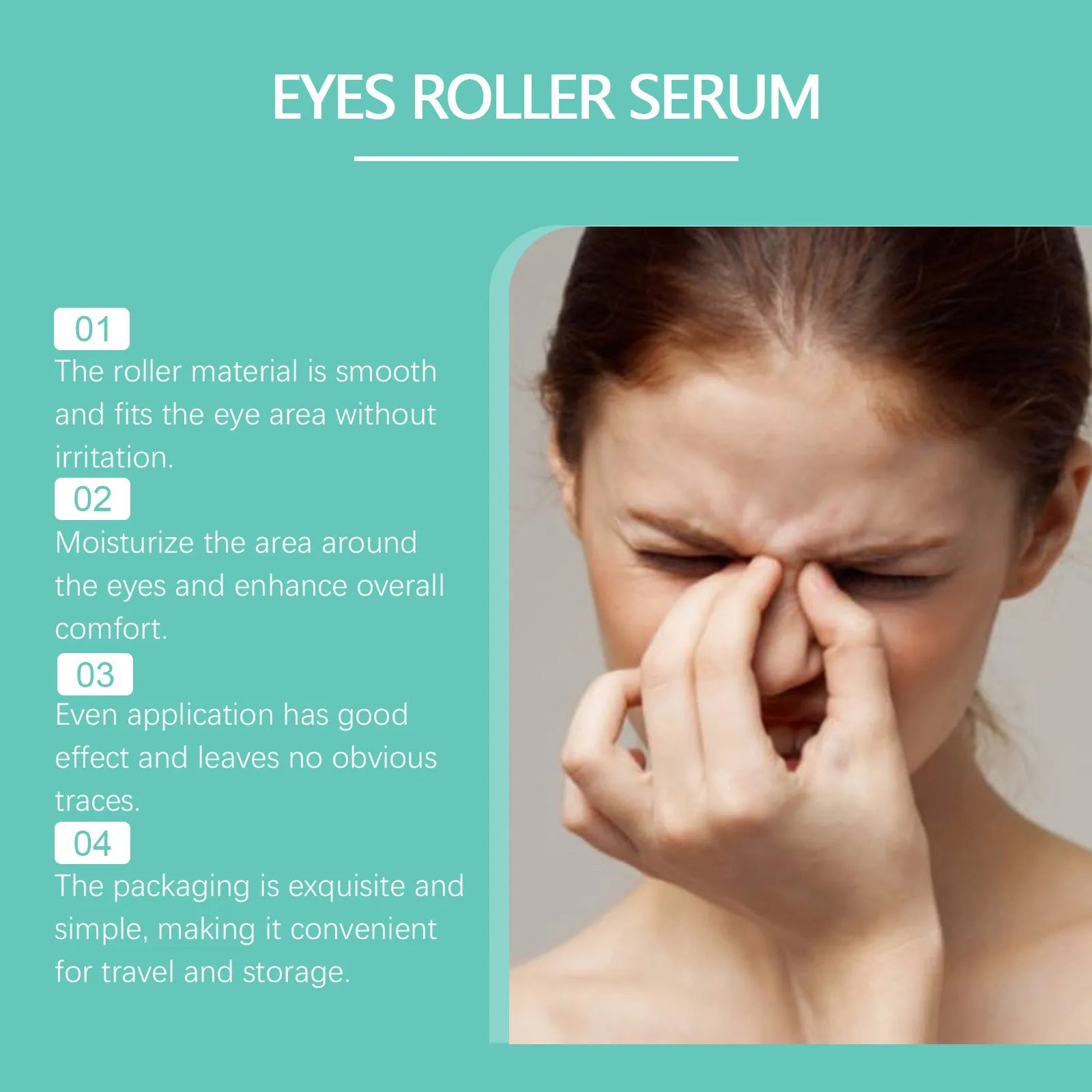8ml transparent eye care ball gel bottle for mild massage with mentha piperita extract.