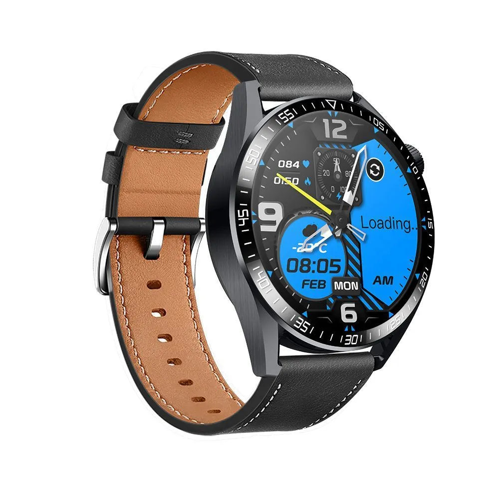 Black GS3 Max smartwatch with silicone strap showing health metrics on IPS screen.