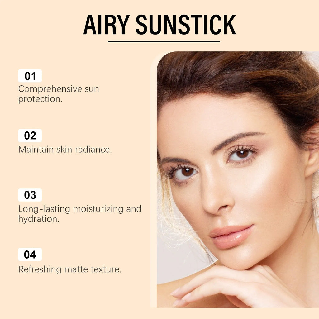 23g sunscreen stick with non-oily formula containing ceramide NP and titanium dioxide for face and body protection
