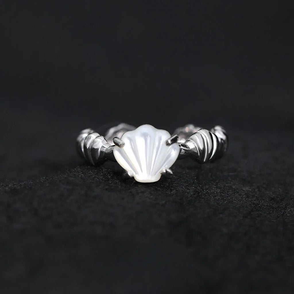 Women's adjustable ring with shell tiger eye gemstone in electroplated silver with gold colour finish