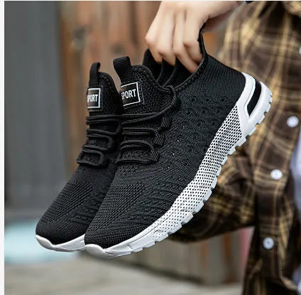 Men's solid colour casual shoes with a mesh upper in Army Green.