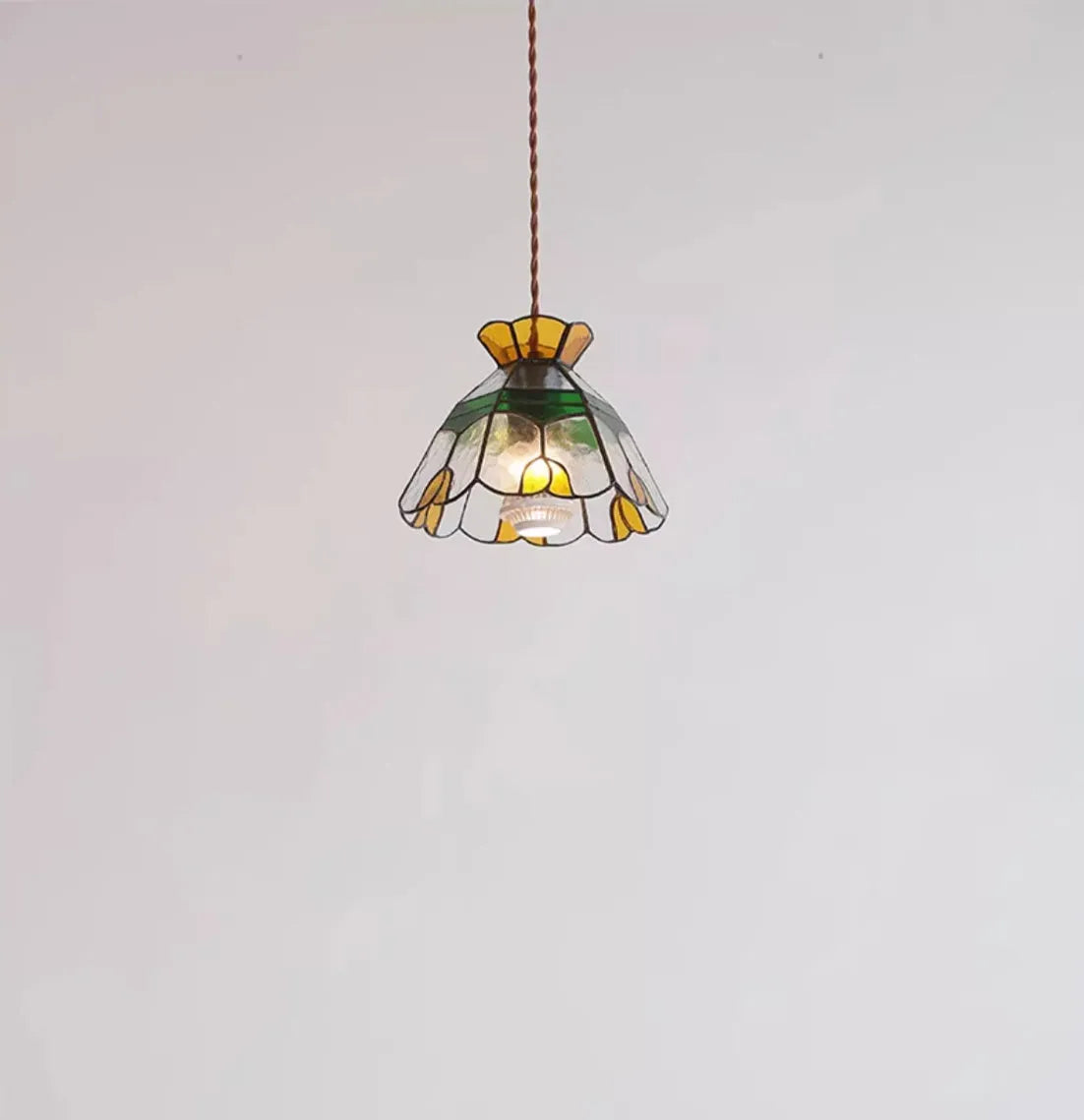 MD-0365 handmade glass chandelier bedside lamp with ABS chassis on ceiling