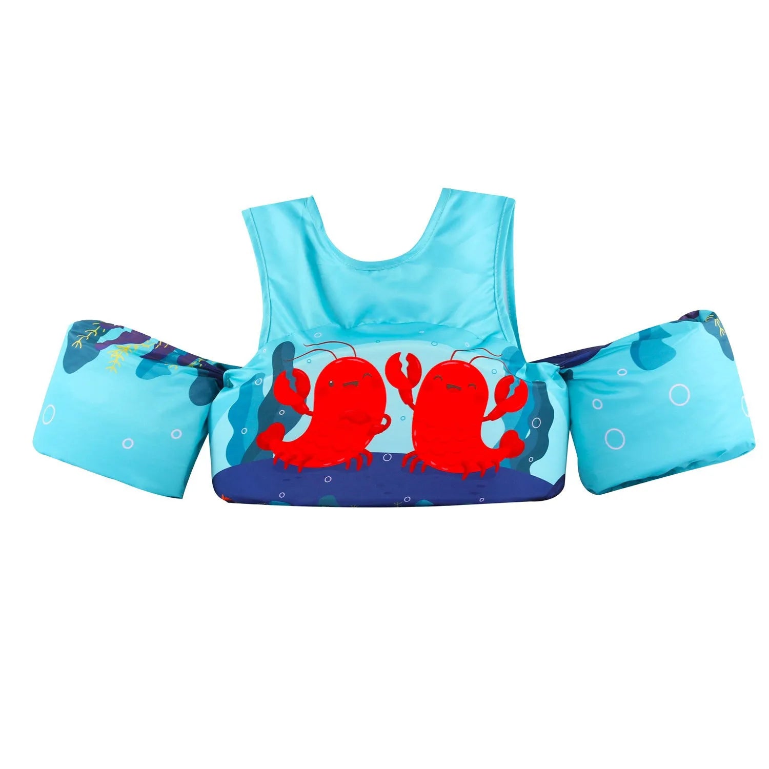 Cartoon-themed children's inflatable arm swimming ring life jacket in polyester.