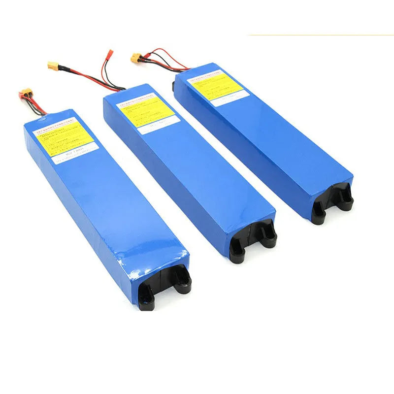 36V electric scooter lithium battery pack showing capacity options 6.6Ah, 7.8Ah and 10.4Ah