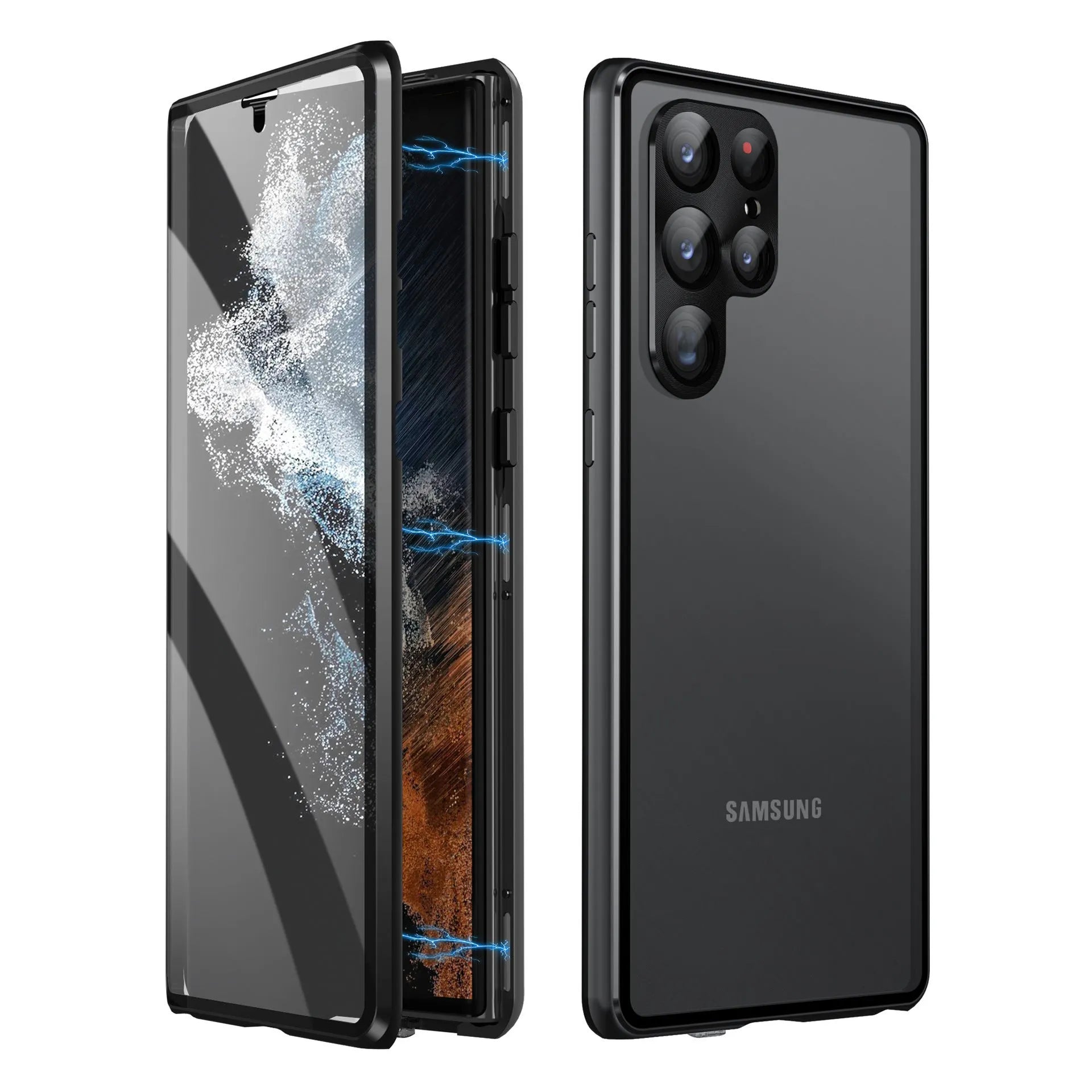 Samsung S24 Ultra metal phone case with peep-proof magnetic mirror in multiple colour options
