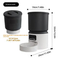 4L smart pet feeder with video camera and choice of stainless steel or plastic bowl on a kitchen floor