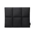 Soft fluffy polyester laptop sleeve in black with visible sewing thread detail, shown next to a laptop.