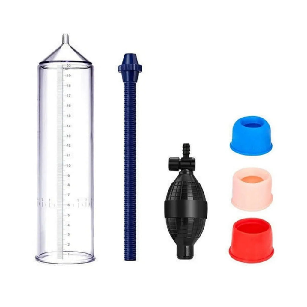 Male exercise machine silicone cover accessory with plastic valve colour and complete component set