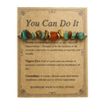 Women's geometric stone beaded bracelet with manually crafted charms in fashion OL style
