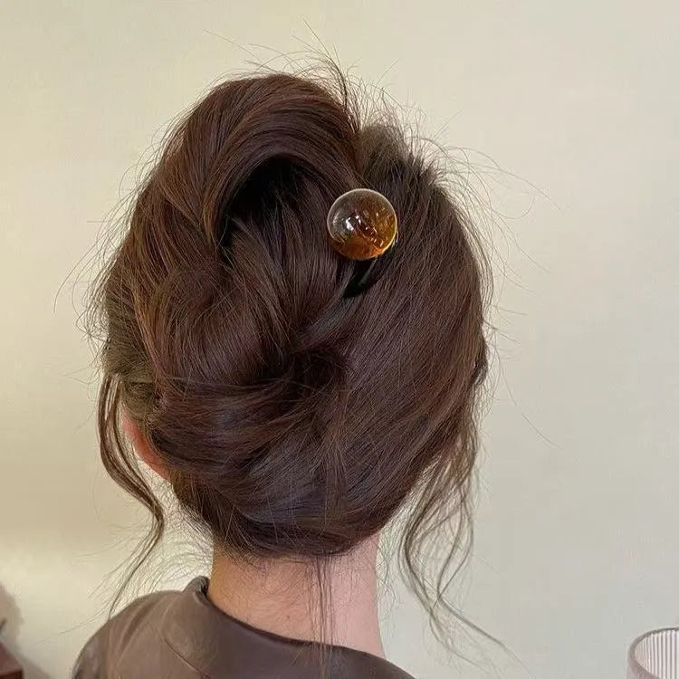 Simple U-shaped acrylic hair barrettes in multiple colour combinations