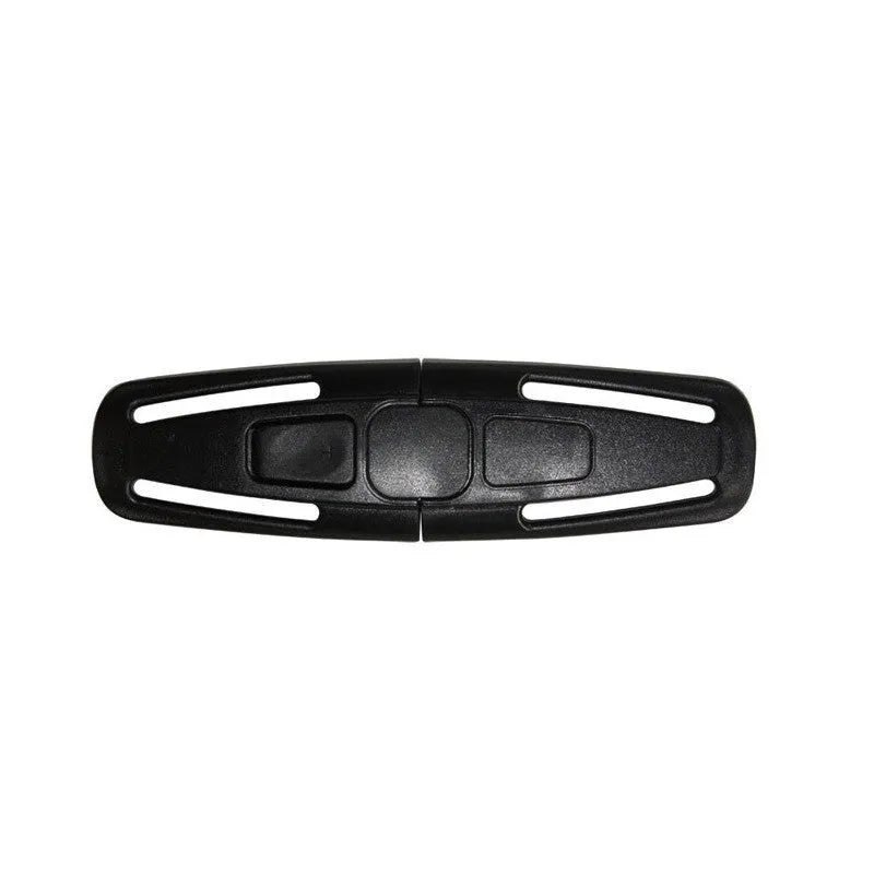 Black nylon child safety seat belt buckle clip for 5-point harness systems