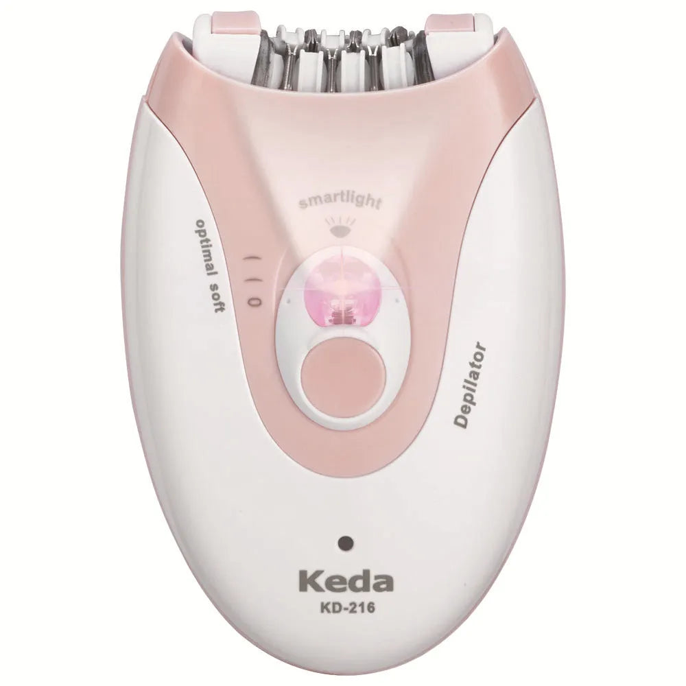 USB powered electric hair removal epilator device in KEDA-216 colour with brush cleaning system