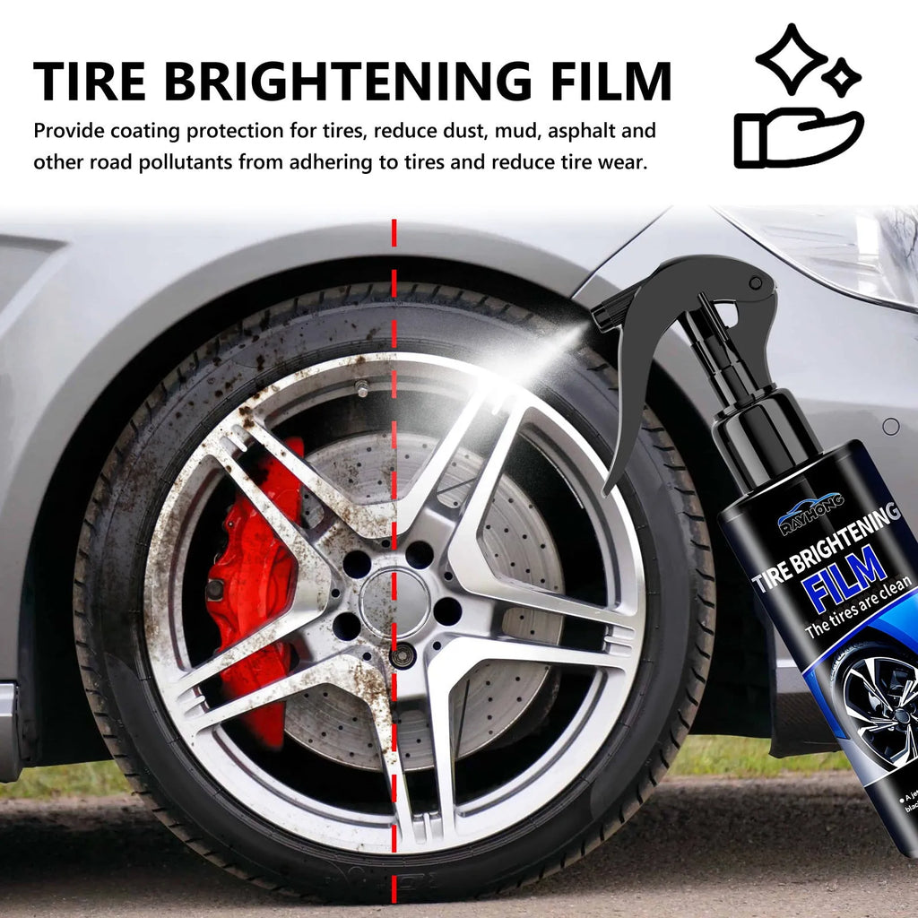 Car tire spray paint 100ml bottle with cleaning agent for tyre refurbishment and polishing
