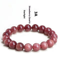 Natural starlight cherry red strawberry quartz bracelet with polished geometry-shaped crystal beads