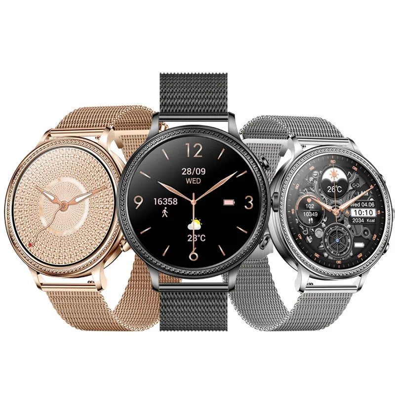 V60 smart watch with black silicone strap showing 1.39-inch TFT screen and heart rate monitoring display