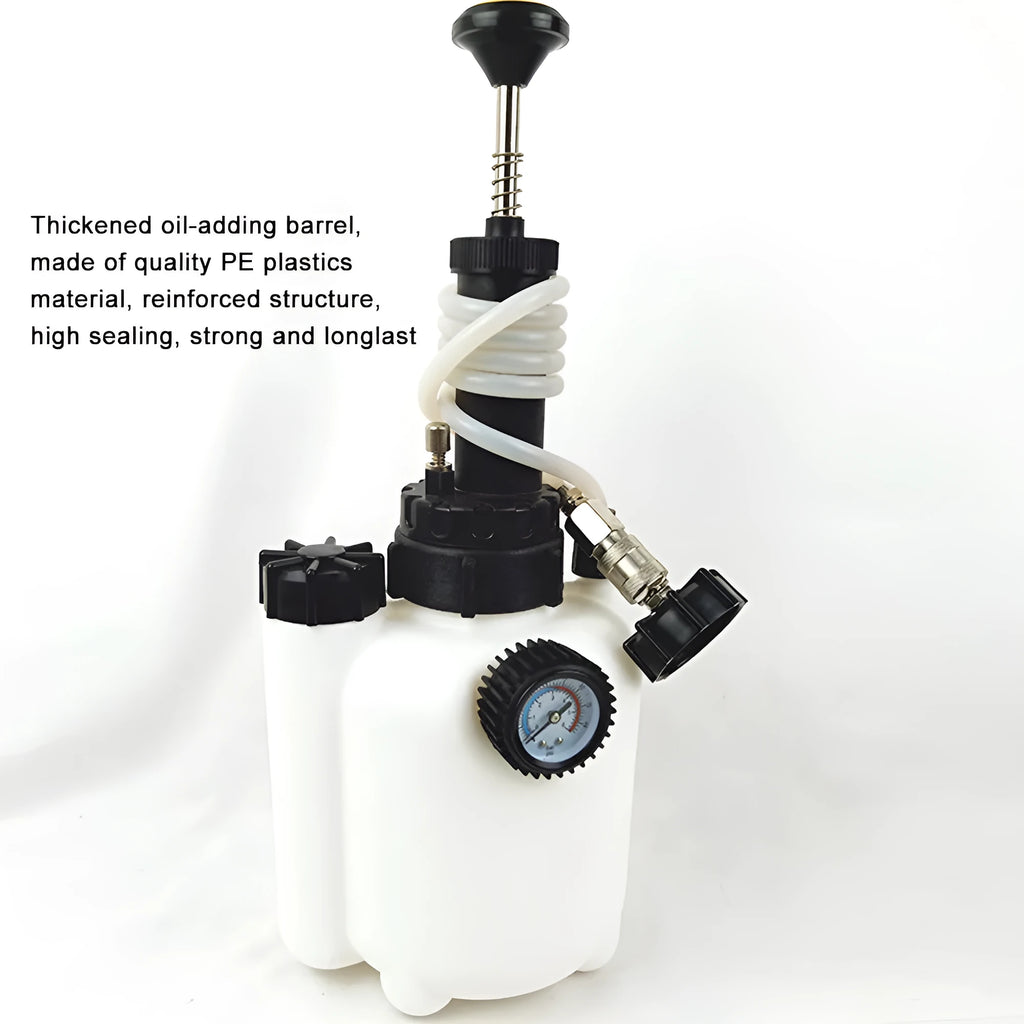 White 3-litre manual brake bleeder tank and fluid changer tool for cars