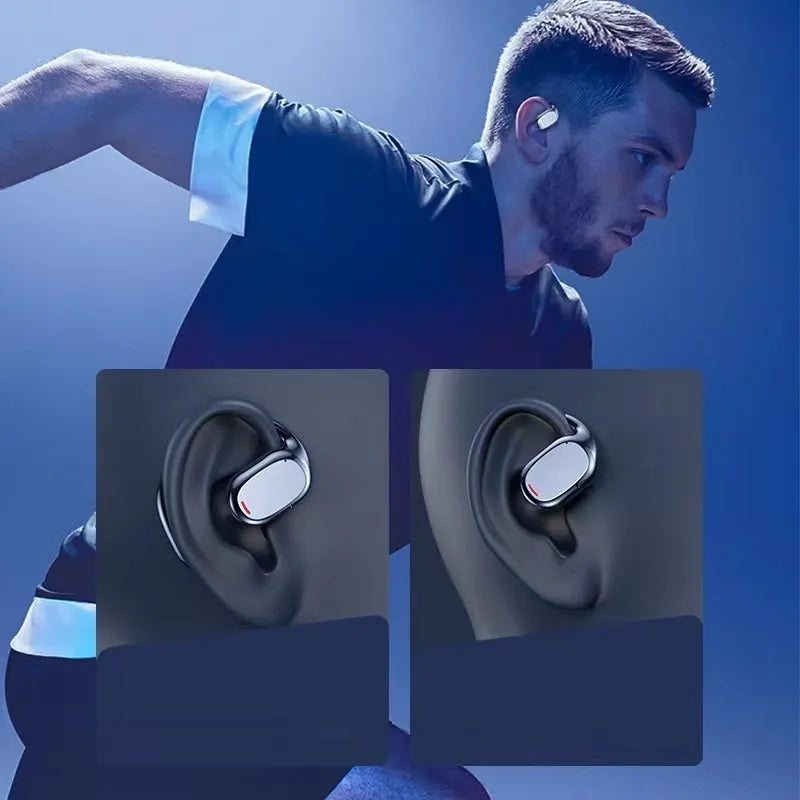 Black and white wireless Bluetooth earplug headphones with charging case showing bilateral stereo design
