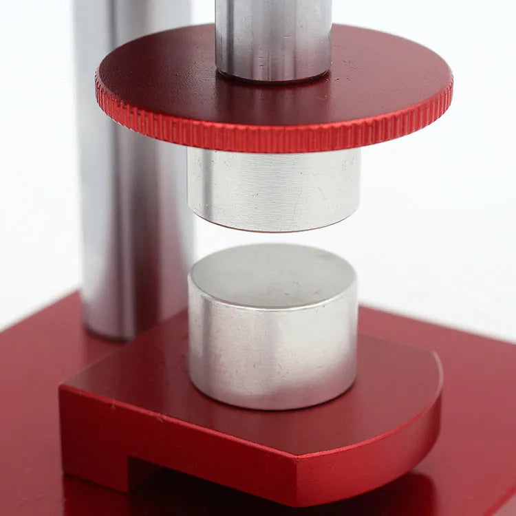 Watch repair spiral cap presser tool with a set of 20 plastic moulds for watch back cover pressing