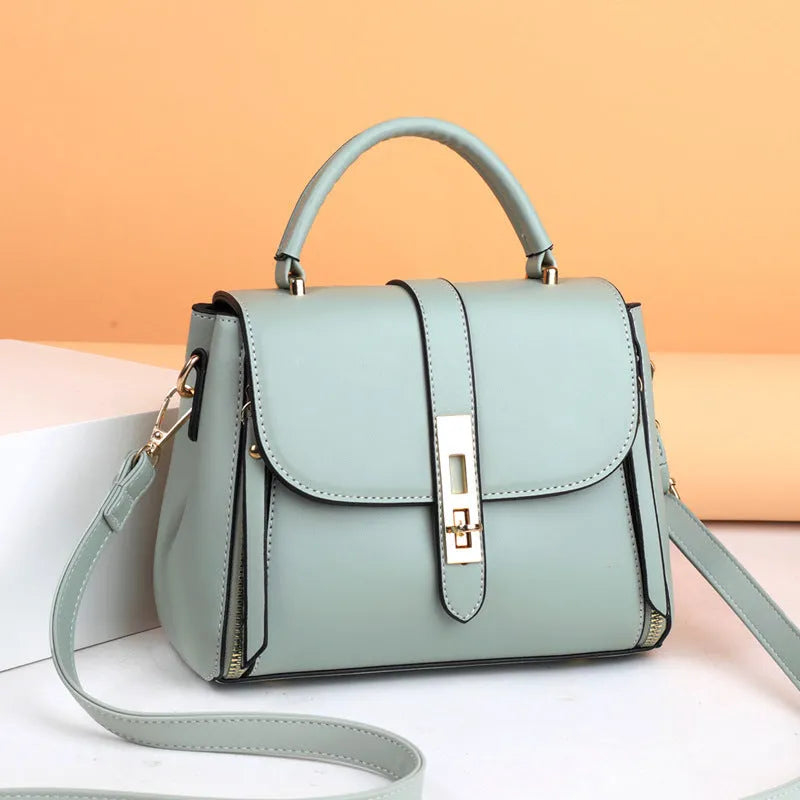 Soft PU leather women's shoulder bag in square vertical design with single strap