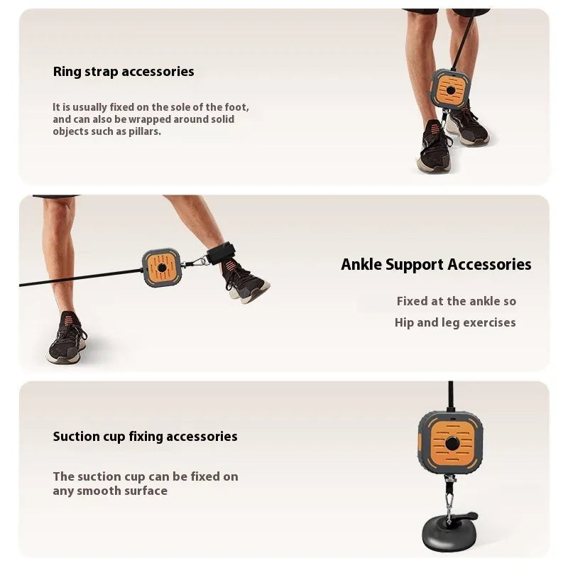 Orange and navy blue adjustable power pump chest expander for home strength training.