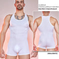 Men's striped nylon jumpsuit in free size with vertical bar pattern