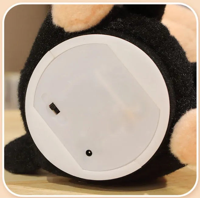 Electric puppy bee singing wagging tail plush toy 25cm bee dog head swing USB rechargeable