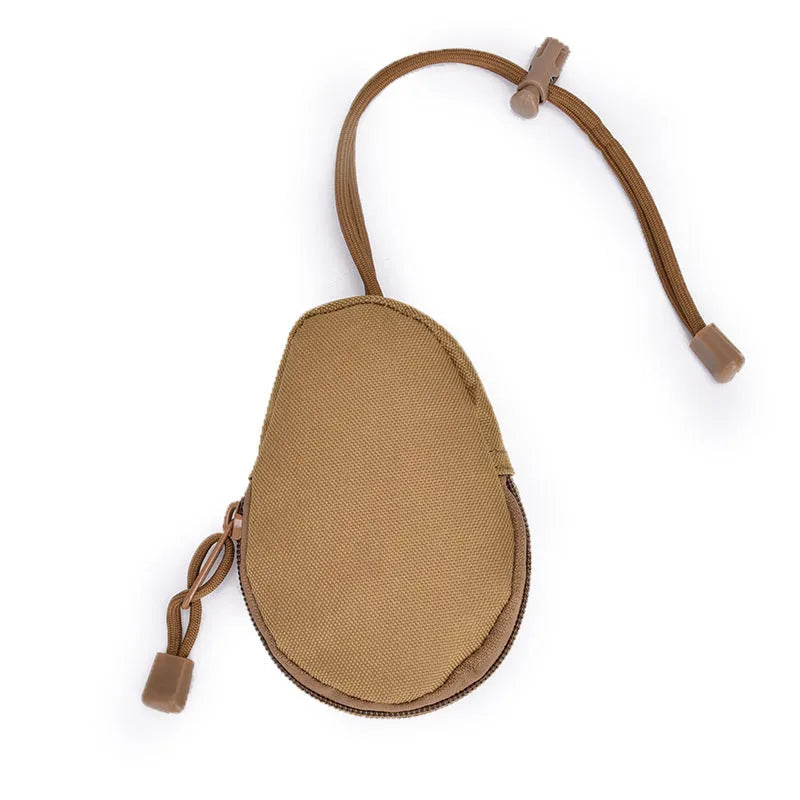 Black Oxford cloth outdoor key bag with telescopic rope and zipper, shown at 13cm by 8cm size.