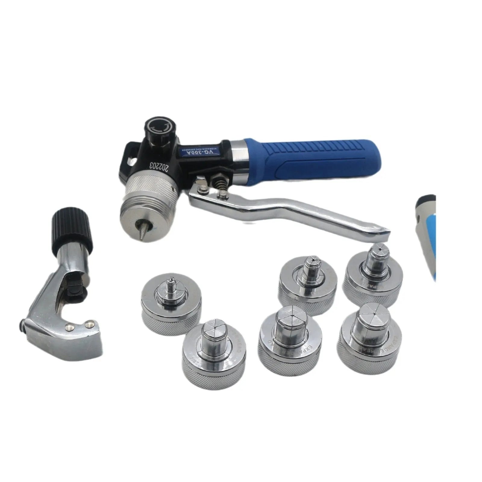 VG-300 style hydraulic tube expander tool made from high-strength alloy steel for refrigeration maintenance.