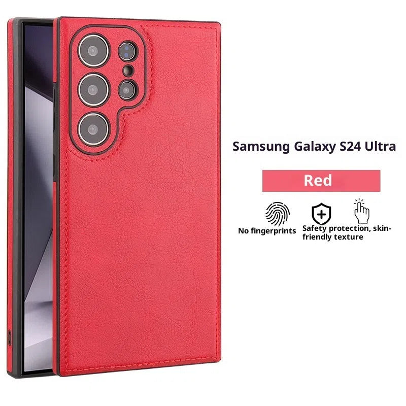 TPU anti-drop phone case for Samsung with embossed finish in black, blue, brown, green, purple, red
