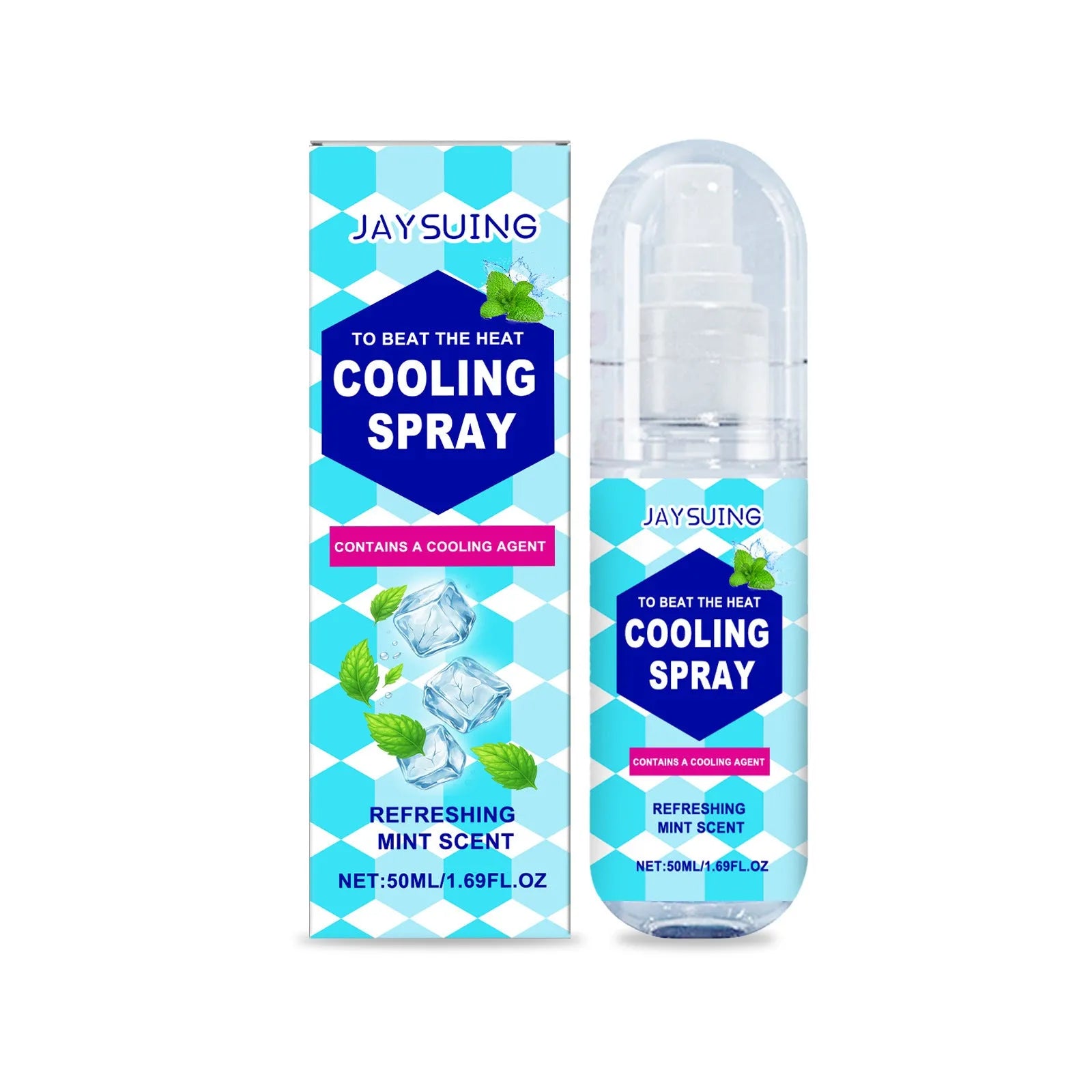 50ml cooling spray bottle with mint extract formula for summer heat relief