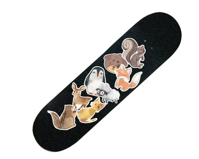 36 piece retro beach sticker collection with matte finish showing various coastal designs