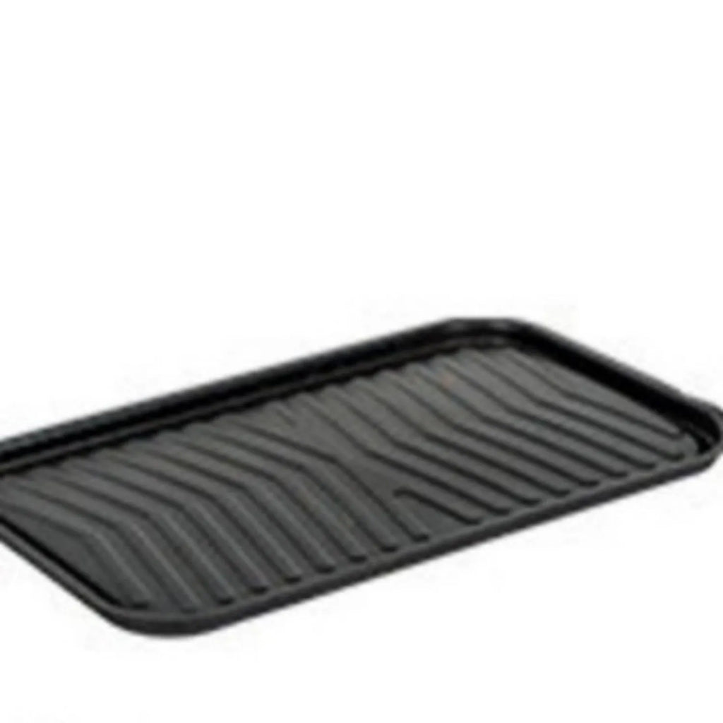White round portable folding charcoal grill with chimney oven and two mesh racks for frying and baking.