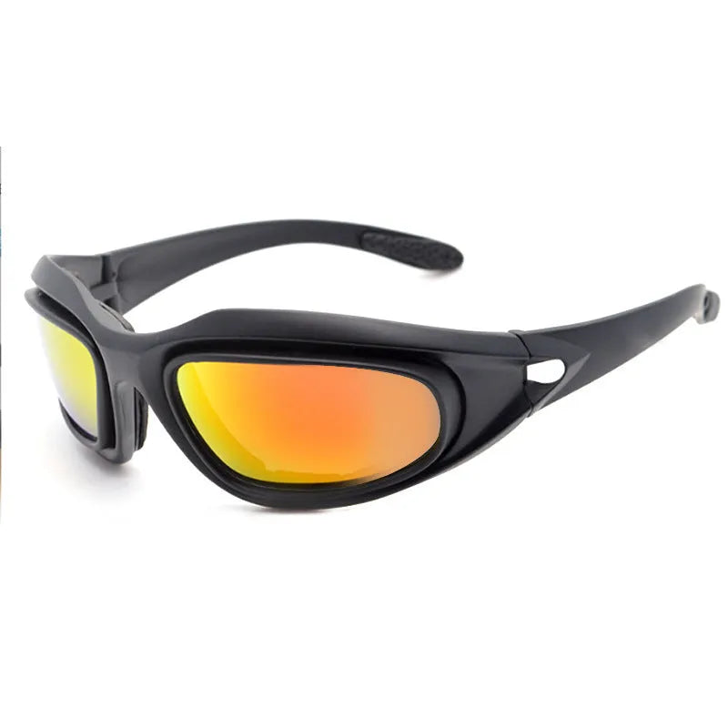 Tactical polarised sunglasses for cycling with full-rim PC sports frame