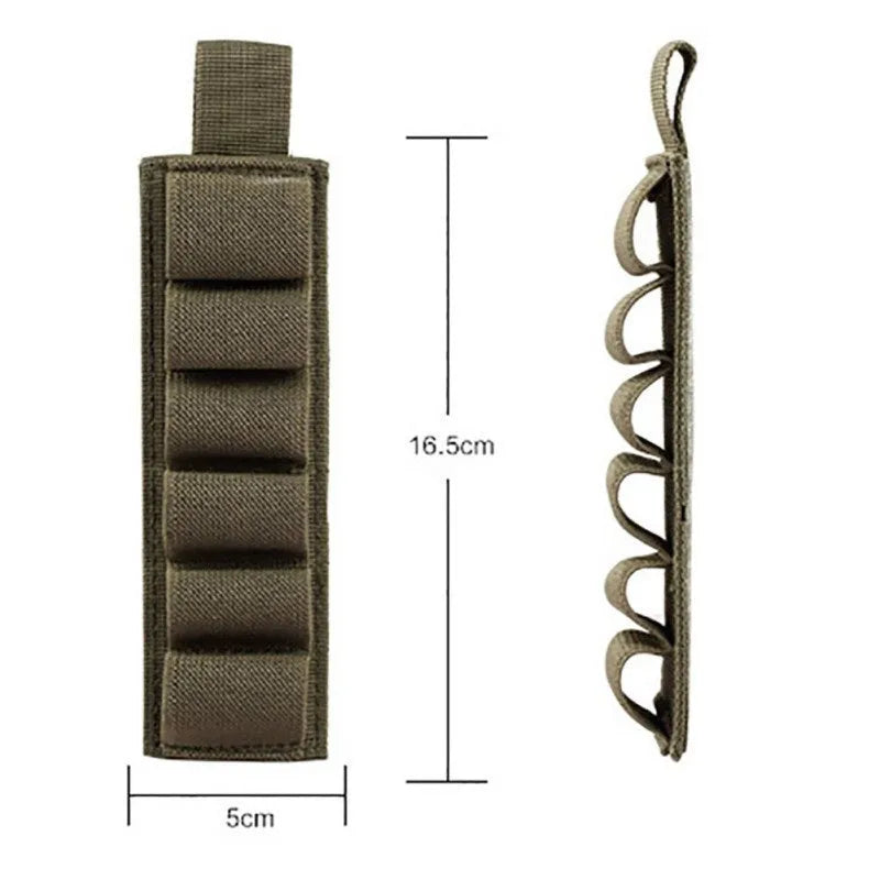 Tactical 6-hole Molle storage sticker in 1000D nylon measuring 5cm by 16.5cm