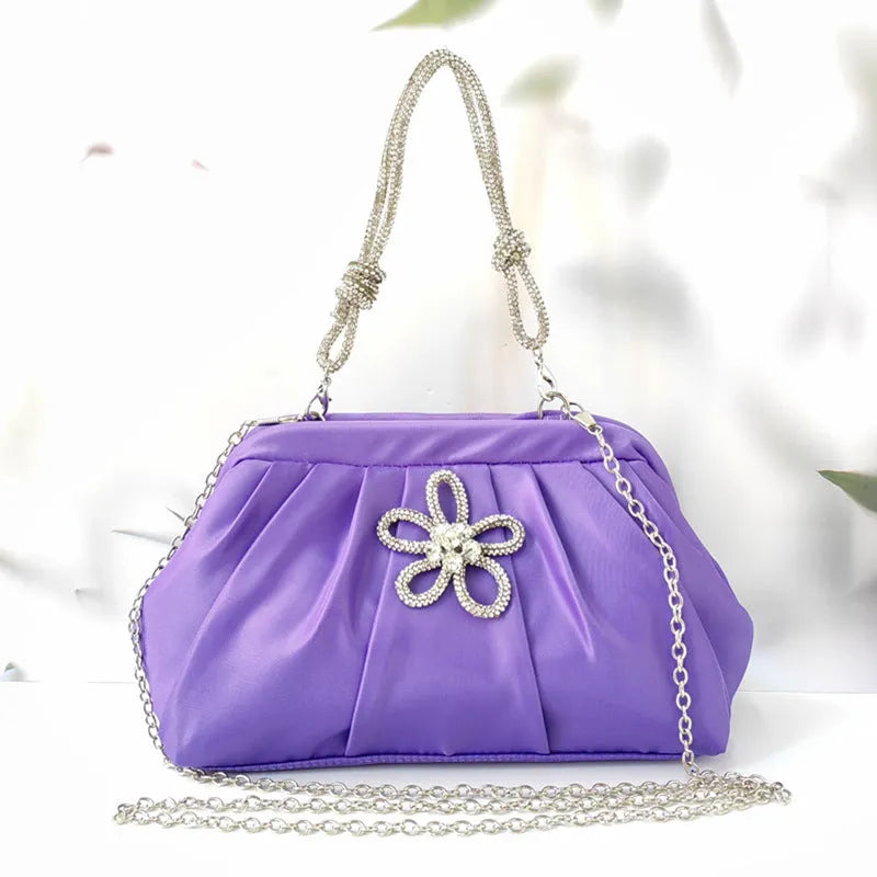 Women's soft polyester messenger bag with document pocket in black, rose red, or lavender purple colours