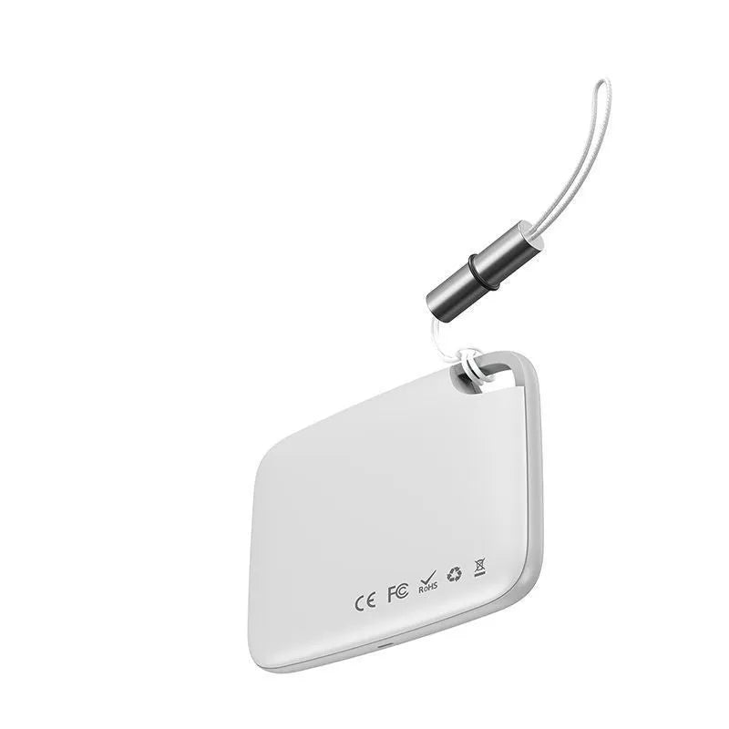 Bluetooth anti-lost device in white, blue, and pink colours with PC shell, 37x25x6mm size