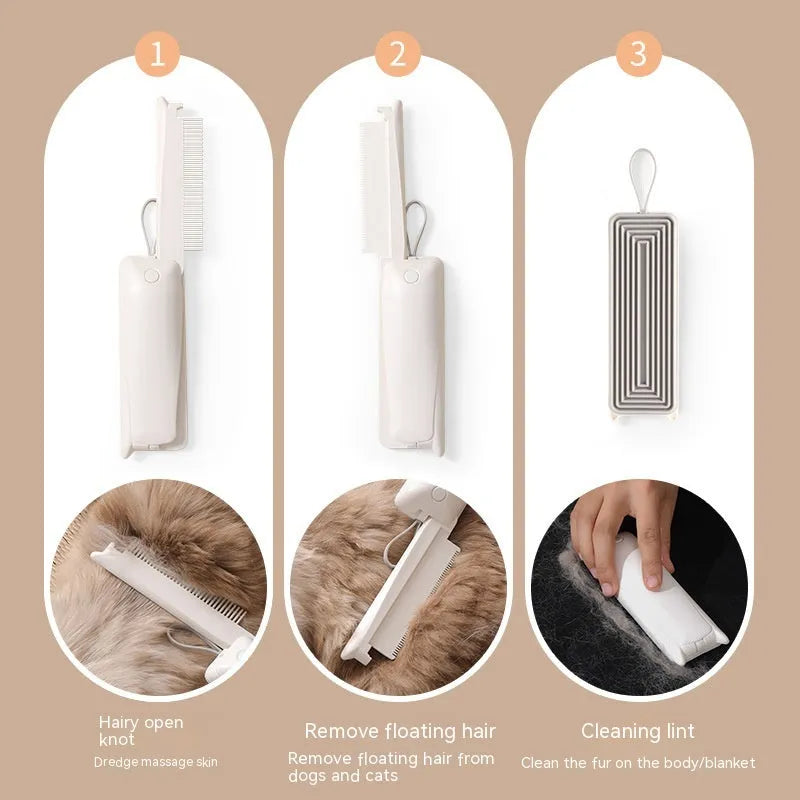 ABS plastic pet grooming brush for dogs and cats in pink, white, or white with blue bowl colours