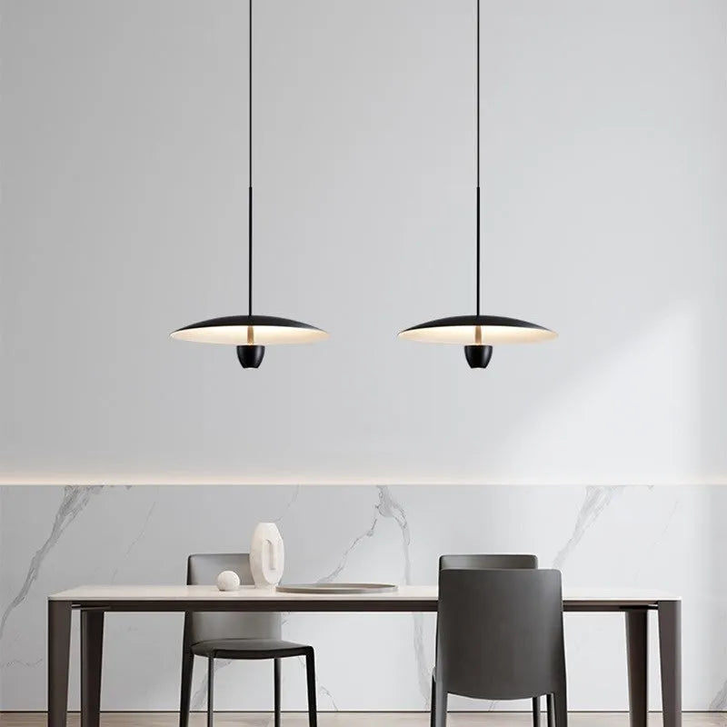 Black modern minimalist chandelier with 400mm design and warm lighting