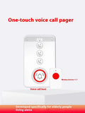 White emergency alert system with central buzzer and three wireless call buttons for elderly safety