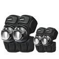 Off-road motorcycle stainless steel knee pads and elbow pads set black one size
