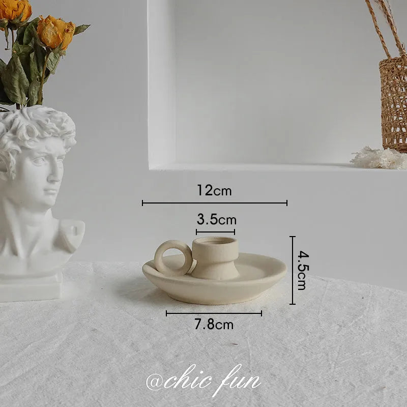 Unglazed matte ceramic dry flower vase with textured surface in Nordic style